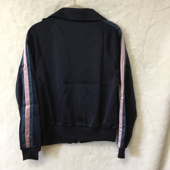 Navy Multicolor Stripe Detail Zip-Up Front Sports Jacket - Picture 2 of 16